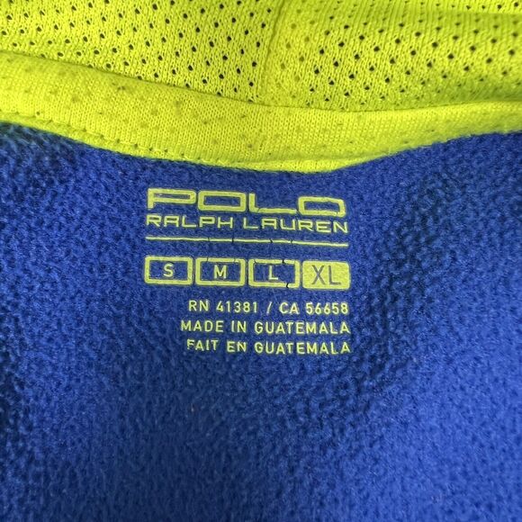 Polo Ralph Lauren Big Pony Logo ‎Hoodie Boys XL Pullover Blue Neon Preppy Fall - Picture 10 of 13
